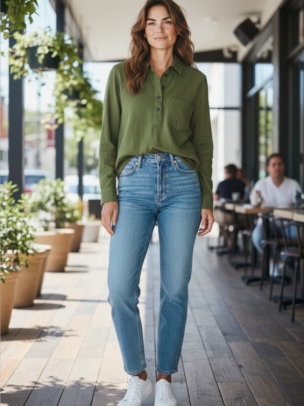 🍃 Madewell Olive Green Button Front Utility Shirt Small